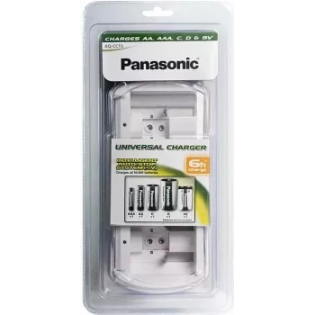Panasonic BQ-CC15E/1B Smart & Quick Ni-MH akkulaturi AA- ja AAA-akuille, 4 paikkaa, yksittäiset kanavat, AC 100-240V