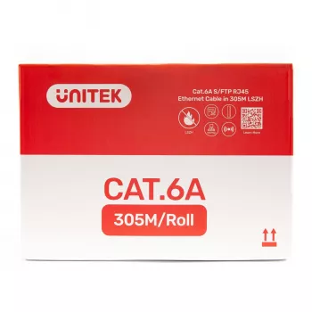 UNITEK C18121BL Cat.-6A-S/FTP-LSZ-asennuskaapeli, 305 m, sininen