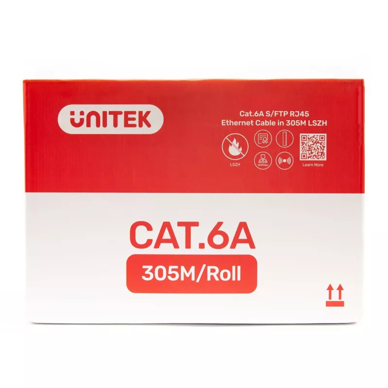 UNITEK C18121BL Cat.-6A-S/FTP-LSZ-asennuskaapeli, 305 m, sininen