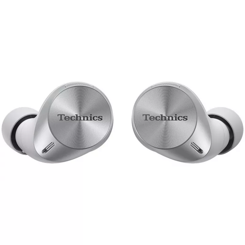 Technics EAH-AZ60M2ES True Wireless -nappikuulokkeet Dual Hybrid ANC:llä, LDAC, 8 mm:n elementeillä, 3 laitteen multipoint, IPX4, hopea