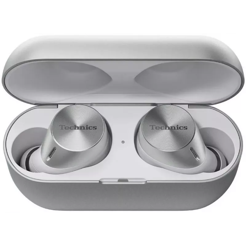 Technics EAH-AZ60M2ES True Wireless -nappikuulokkeet Dual Hybrid ANC:llä, LDAC, 8 mm:n elementeillä, 3 laitteen multipoint, IPX4, hopea