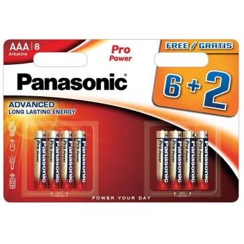 Panasonic Pro Power AAA alkaliparistot LR03 8 kpl:n pakkaus (6+2 bonus)