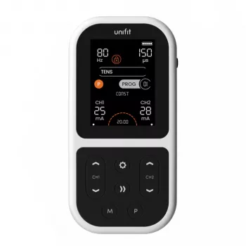 Tenscare Unifit Fitness Recovery and Pain Relief TENS/EMS laite - 2 kanavaa, 18 ohjelmaa, taustavalaistu LCD