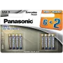 Panasonic Everyday Power AAA alkaliparistot LR03 8 kpl:n pakkaus (6+2 ILMAISEKSI)