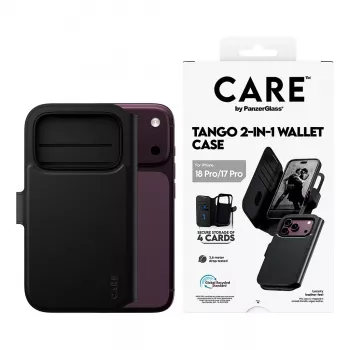 CARE™ by PanzerGlass® Tango 2-in-1 lompakkokotelo musta MagSafe-yhteensopiva iPhone 18 Pro / 17 Pro