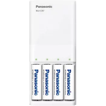 Panasonic eneloop BQ-CC87USB laturi ja 4 x 1900 mAh akkua (K-KJ87MCC40USB)