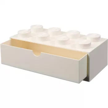 LEGO Brick 8 työpöytälaatikko valkoinen säilytyslaatikko 8 nupilla
