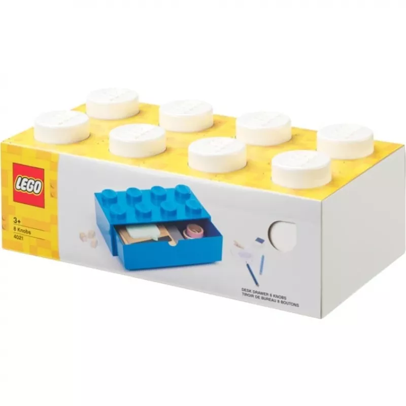LEGO Brick 8 työpöytälaatikko valkoinen säilytyslaatikko 8 nupilla