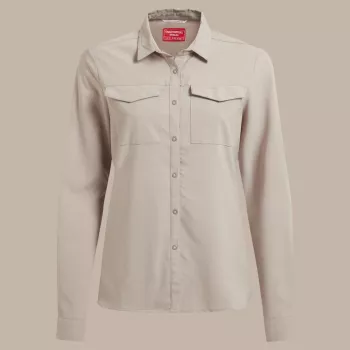 Craghoppers NosiLife Pro LS Shirt III naisten matkapaita - Soft Mushroom, XS