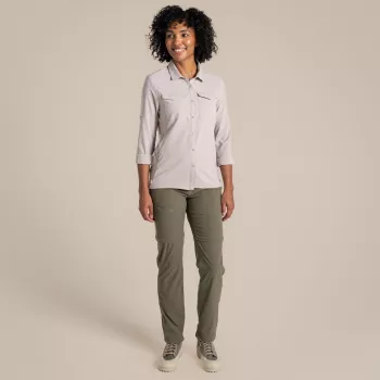Craghoppers NosiLife Pro LS Shirt III naisten matkapaita - Soft Mushroom, XS