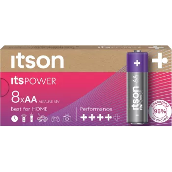 ITSON LR6IPO/8CB alkalinen AA-paristot (8 kpl:n pakkaus)
