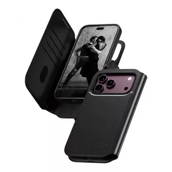 CARE by PanzerGlass Tango Flip Case Apple iPhone 17 Pro Max - MagSafe-yhteensopiva - vegaaninen nahka - musta