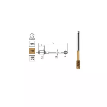 Kierretappi M10 DIN-376B (6H) HSSE TN 800X - spiraalikonekierretappi läpirei'ille