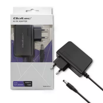 Qoltec 15W verkkopistokevirtalähde 5V/3A 4,0x1,35mm DC-pistokkeella