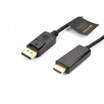 Accura DisplayPort-HDMI-kaapeli 3,0 m 4K@60Hz 18Gbps HDCP 2.2 kullattu musta