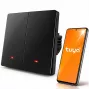 Qoltec 52708 älykäs Wi-Fi 2-kanavainen valokytkin ajastimella, Tuya Smart Life, musta