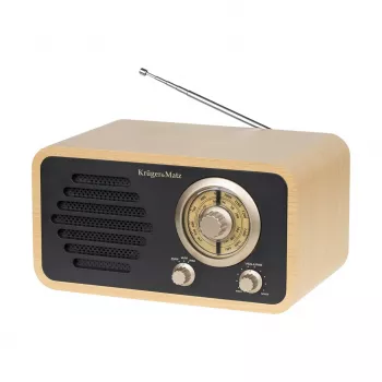 KRUGER & MATZ KM0828 kannettava AM/FM-radio AUX-tulolla, teleskooppiantenni, kantokahva, musta