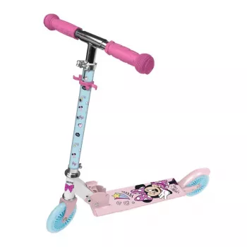 Disney Minnie Mouse 2-pyöräinen potkulauta lapsille, pinkki, korkeussäädettävä, taitettava, max. 50 kg