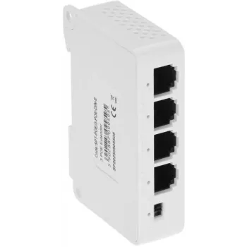 DELTA SPT-POE/3-POE-DIN-E 4-porttinen DIN-kisko PoE-kytkin/laajennin, 3x PoE-lähtö 30W, 10/100 Mbps, Unmanaged, -40 - 75°C