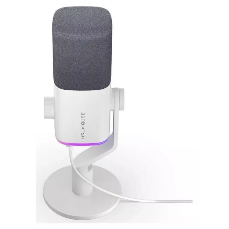 Krux Qube XLR/USB kondensaattorimikrofoni valkoinen
