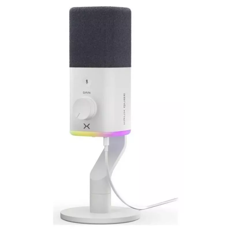 Krux Qube XLR/USB kondensaattorimikrofoni valkoinen