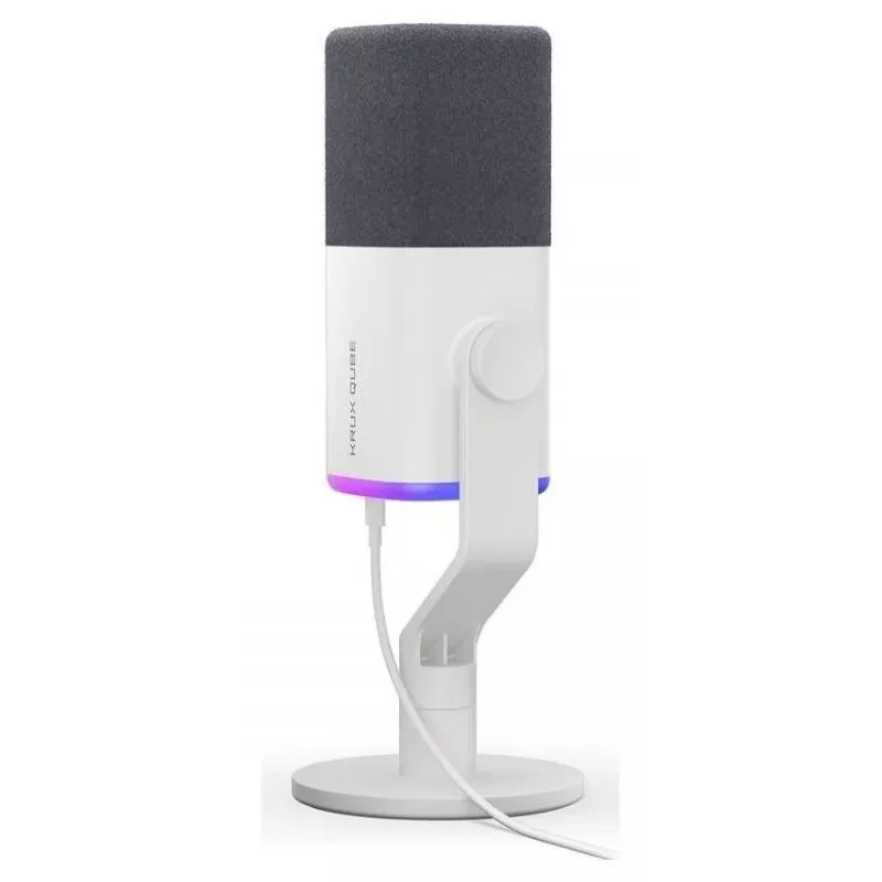 Krux Qube XLR/USB kondensaattorimikrofoni valkoinen