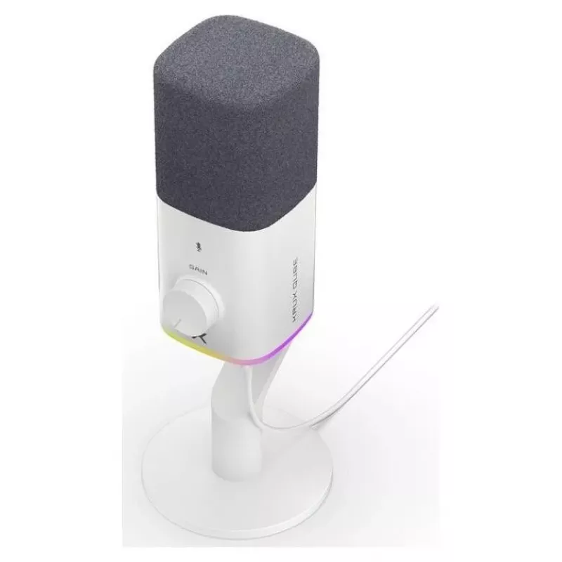 Krux Qube XLR/USB kondensaattorimikrofoni valkoinen