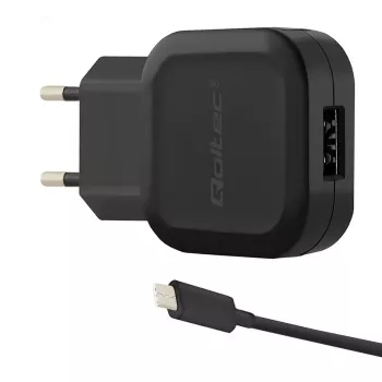 Qoltec 12W 5V 2.4A USB + USB-C seinälaturi