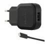 Qoltec 12W 5V 2.4A USB + USB-C seinälaturi