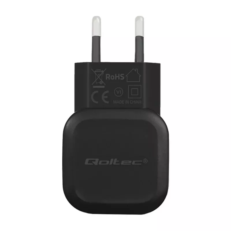 Qoltec 12W 5V 2.4A USB + USB-C seinälaturi