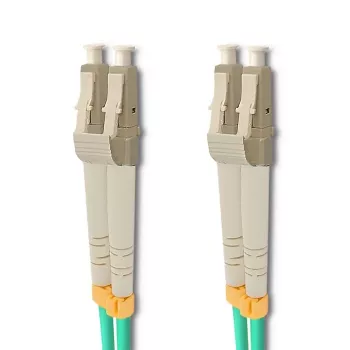 Qoltec 5 m LC/UPC - LC/UPC duplex monimuotokuitu OM3 kuitu-patchkaapeli, turkoosi