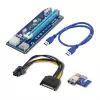 Qoltec Riser PCI-E ver. 007C USB 3.0 PCIe x1 - x16 jatkokaapeli 60 cm kaapelilla, 4 kiinteää kondensaattoria, 6-pin/SATA/Molex-virtalähde, LED-merkkivalo