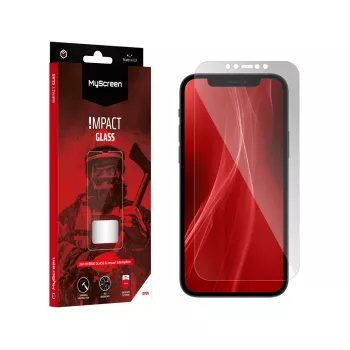 MYSCREEN PROTECTOR MS ImpactGLASS hybridilasi näytönsuoja iPhone 12/12 Pro 6,1 tuuman näytölle, musta, iskunkestävä 8H
