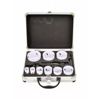 AWTOOLS bimetaalireikäsahasarja 19-64 mm, 13-osainen, Black Line, metallilaukku