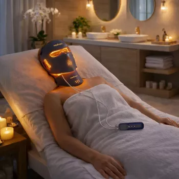 Medivon LED-valokasvomaski Lumi 3D Pro - 7 värin LED-terapiamaski 192 LEDillä, ladattava, säädettävä voimakkuus ja ajastin