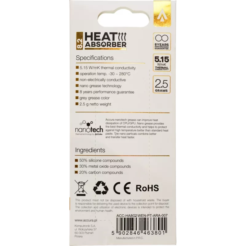 Accura Heat Absorber 8.2 harmaa 2 g lämpötahna