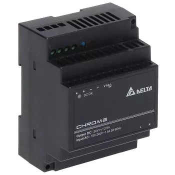 DRC-24V60W-1AZ 60W DIN-kiskohakkurivirtalähde, 24V 2,5A, 90-264VAC tulo, muovikotelo