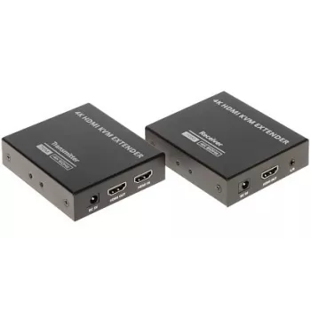 HDMI + USB KVM -jatko IP:n yli, 4K@30Hz, 120m, PoE, IR, metalli