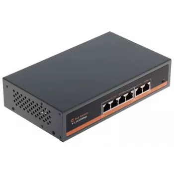 NO NAME APTI-POE0402-60W-V2 4-porttinen PoE-kytkin 2 uplink-portilla, 60W budjetti, IEEE 802.3af/at, metallikotelo