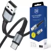 3mk Hyper Cable N-SERIES USB-A - USB-C 1m 18W QC 3.0 musta