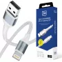 3mk Hyper Cable N-SERIES USB-A - Lightning 2m 5V/2.4A 12W valkoinen