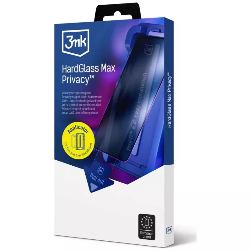 3MK HardGlass MaxPrivacy tietosuoja-näytönsuojakalvo asennustyökalulla Apple iPhone 15 Pro, musta