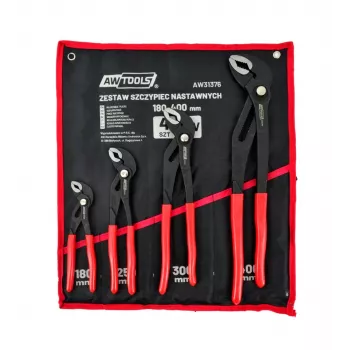 AWTOOLS 4-osainen säädettävä jakoavainsarja (7 tuumaa, 10 tuumaa, 12 tuumaa, 16 tuumaa) kromi-vanadiiniterästä ja ergonomisilla kahvoilla