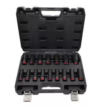 AWTOOLS Black Line Iskuhylysarja 1/2, 16 kpl, 10-32 mm, pitkä