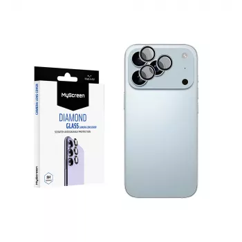 MyScreen Diamond Glass kameralinssinsuoja Apple iPhone 17 Pro Max - 9H karkaistu lasi, sormenjäljetön, kuplaton asennus, läpinäkyvä
