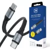 3mk Hyper Cable N-SERIES USB-C - USB-C 2 m 240W PD 3.1 EPR punottu musta