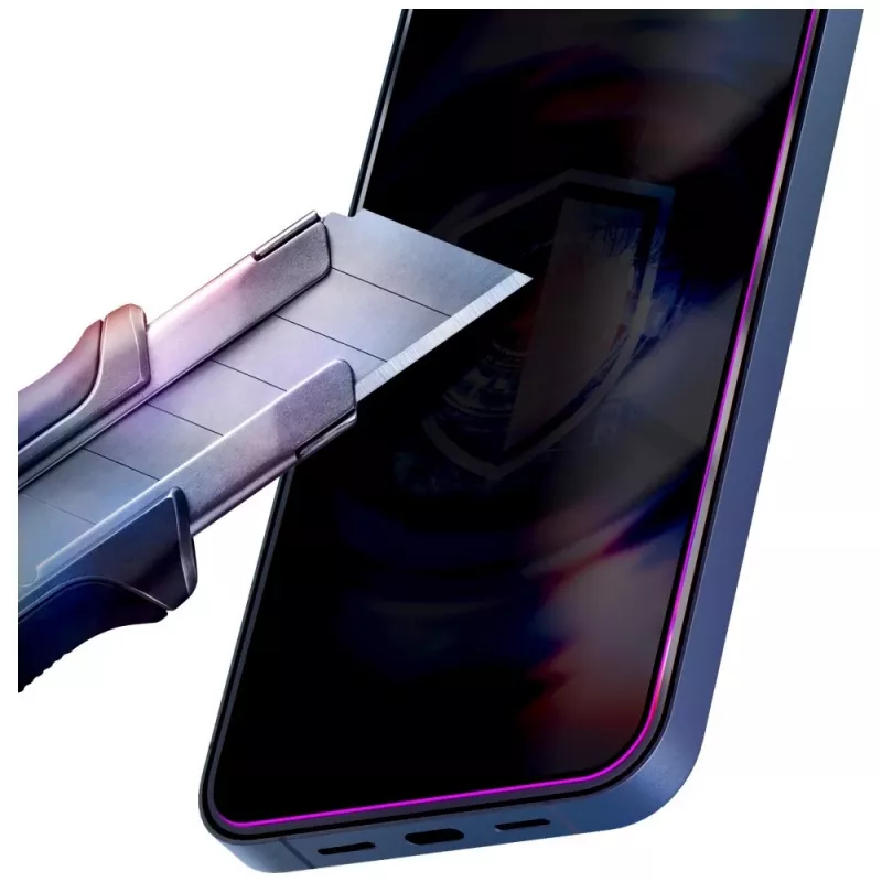 3MK HardGlass MaxPrivacy karkaistu lasi näytönsuoja asennustyökalulla Apple iPhone 15 / 16 - musta