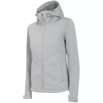4F softshell-takki naisille H4Z22 SFD350 vaaleanharmaa melange