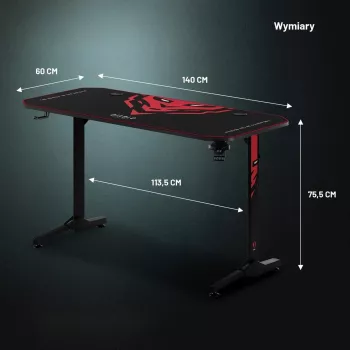 Diablo X-Mate 1400 pelipöytä 140 cm x 60 cm musta