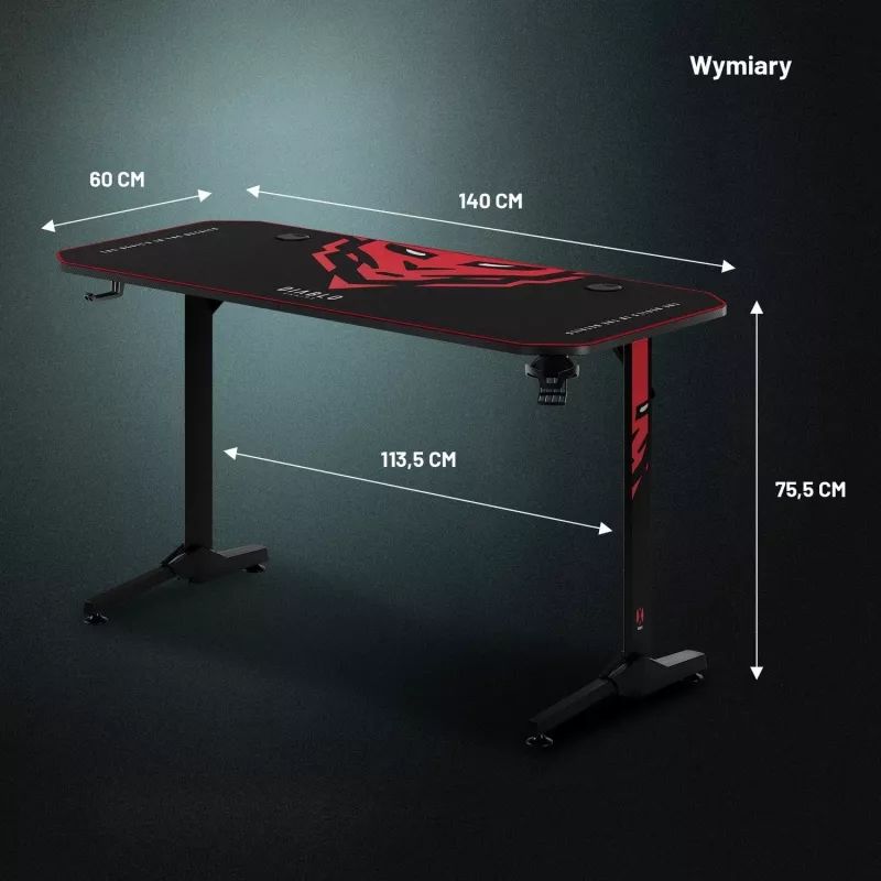 Diablo X-Mate 1400 pelipöytä 140 cm x 60 cm musta